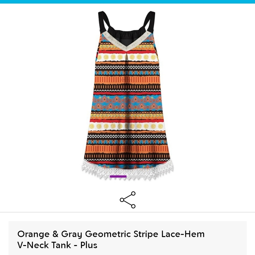 UDEAR Geometric Stripe Tank Top 2X